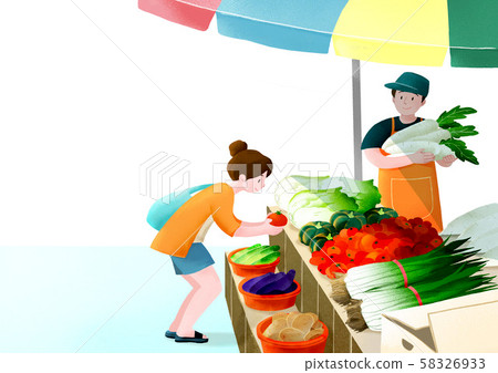 Local marketplace scene vector illustration 006 58326933