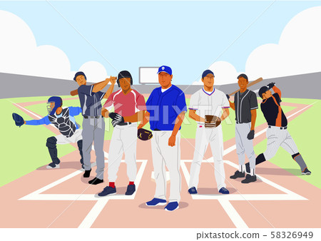 Healthy lifestyle concept, group of sports members illustration 006 58326949