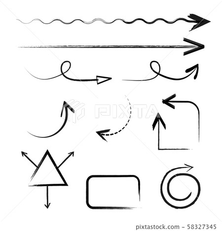 Hand drawn style arrows and abstract doodle in various directions illustration 002 Hand drawn style arrows and abstract doodle in various directions illustration 002 58327345