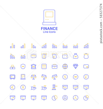 Modern thin line flat design icons set for website and app design 014 58327374
