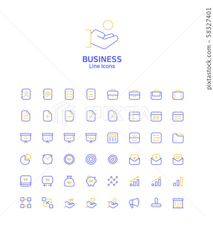 Modern thin line flat design icons set for website and app design 002 58327401