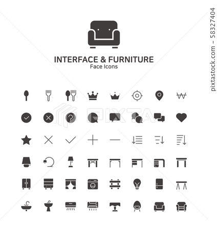 Modern thin line flat design icons set for website and app design 090 58327404