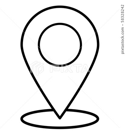 pin icon on white background. flat style.... - Stock Illustration ...