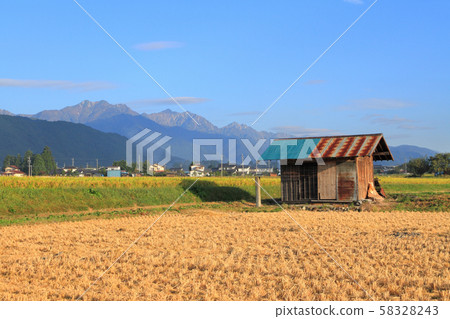 秋天在北阿爾卑斯山麓的腳下 58328243