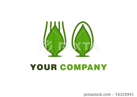 spoon and fork, leaf healthy food and drink logo 58328941