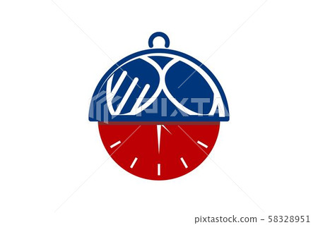clock and cover plate, restaurant food, fast clock and cover plate, restaurant food, fast 58328951