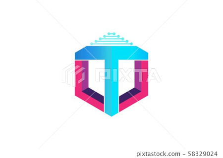 letter T hexagon technology logo Designs - Stock Illustration [58329024 ...