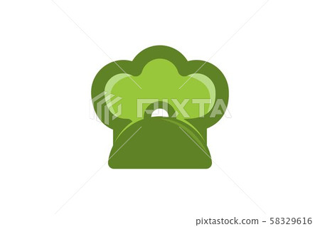 serving cover and chef hat, cooking logo 58329616