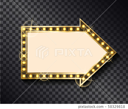 Pointer Billboard with Glittering Neon Light Bulbs Pointer Billboard with Glittering Neon Light Bulbs 58329818