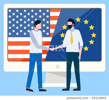 USA and Europe Relations Partners Meeting Vector 58329945