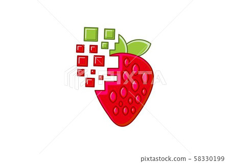 Strawberry digital logo Designs Inspiration 58330199