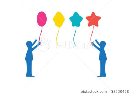 children playing balloon logo Designs Inspiration 58330438