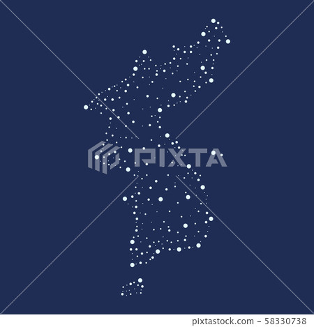 South Korea map vector illustration made up of dots South Korea map vector illustration made up of dots 58330738