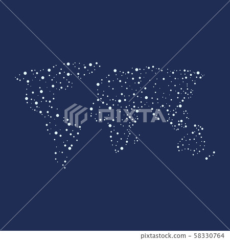 World map vector illustration made of dots World map vector illustration made of dots 58330764