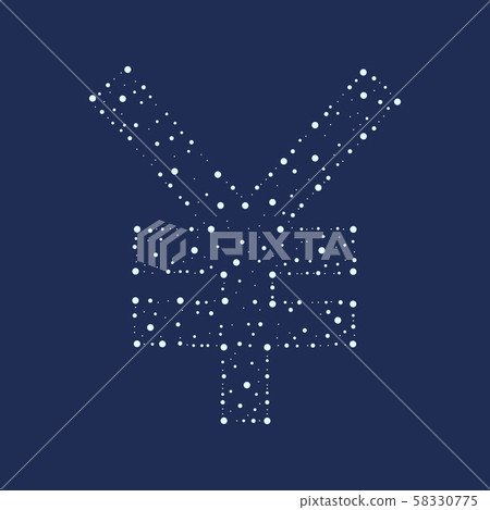 Yen sign vector illustration made of dots Yen sign vector illustration made of dots 58330775
