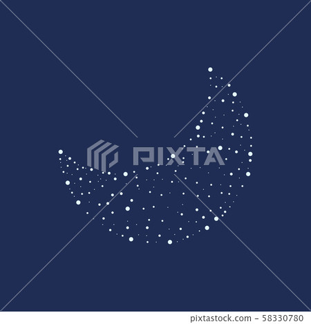 Crescent moon vector illustration made up of dots 58330780