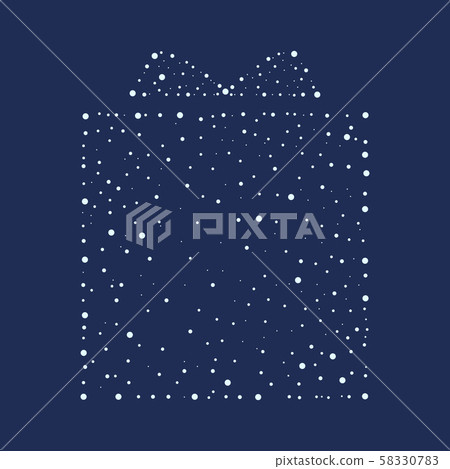 Gift box made of dots vector illustration Gift box made of dots vector illustration 58330783