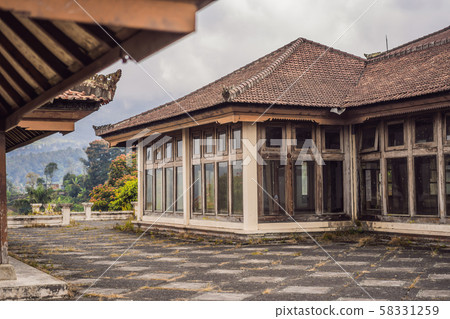 Abandoned and mysterious hotel in Bedugul. Indonesia, Bali Island 58331259