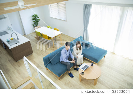Couple Living room Laptop computer 58333064