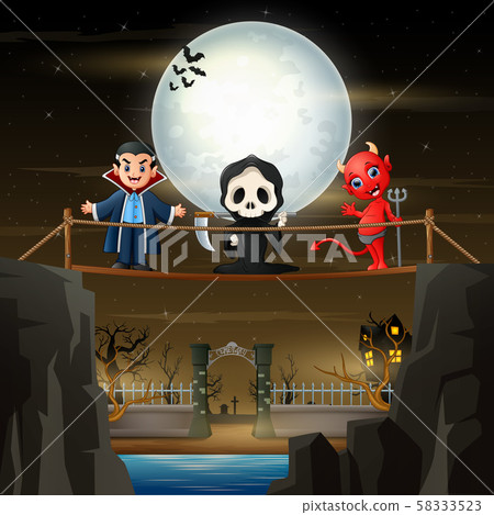 Halloween Background With Funny Cartoon Character Stock Illustration 58333523 Pixta