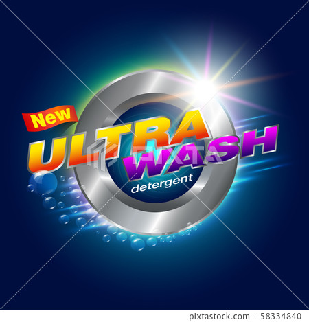 New Ultra Wash Design Template for Detergents Used as a detergent illustration. For front-door washer Showcasing modern clean energy for the future. Vector illustration Realistic. New Ultra Wash Design Template for Detergents Used as a detergent illustration. For front-door washer Showcasing modern clean energy for the future. Vector illustration Realistic. 58334840