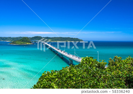 <Yamaguchi Prefecture> Tsunoshima Bridge in summer <Yamaguchi Prefecture> Tsunoshima Bridge in summer 58336240