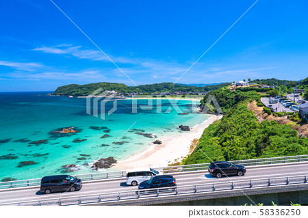 <山口縣>夏季的築之島大橋 58336250