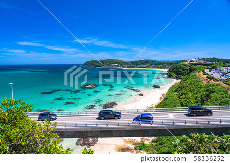 <Yamaguchi Prefecture> Tsunoshima Bridge in summer <Yamaguchi Prefecture> Tsunoshima Bridge in summer 58336252