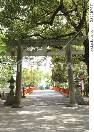Torii at the hemp shrine old shrine Torii at the hemp shrine old shrine 58336747