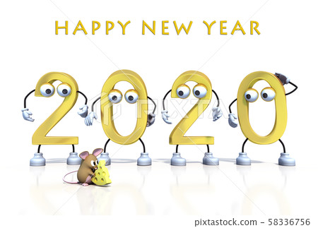 New Year's card material 2020b Olympic year 58336756