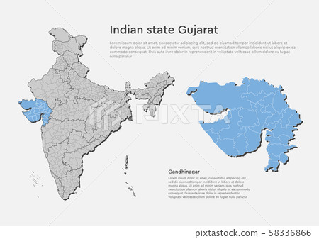 India country map Gujarat state template concept 58336866
