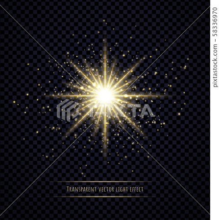Light flare effect isolated on transparent background. 58336970