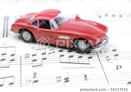 Sheet music and car Sheet music and car 58337035