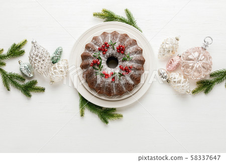 Christmas bundt cake with Xmas holiday 58337647