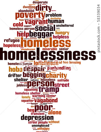 Homelessness Word Cloud Stock Illustration 58339034 PIXTA   58339034 