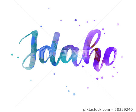 Idaho watercolor handwritten lettering 58339240