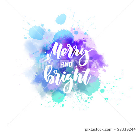Merry and bright holiday lettering Merry and bright holiday lettering 58339244