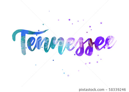 Tennessee watercolor handwritten lettering Tennessee watercolor handwritten lettering 58339246