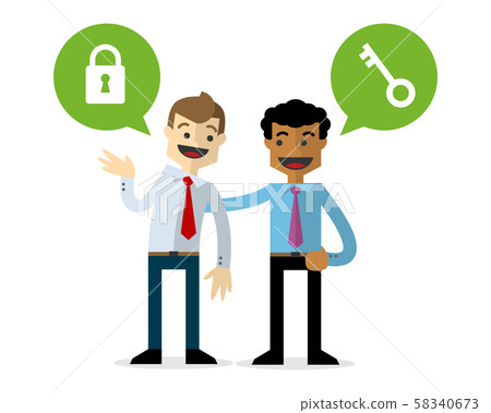 Vector of Businessmen talking about problem and Vector of Businessmen talking about problem and 58340673