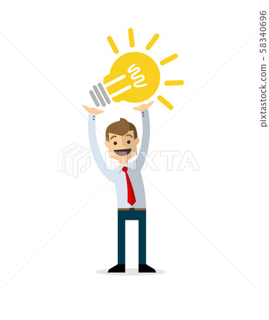 Vector of businessman raise ideas Vector of businessman raise ideas 58340696