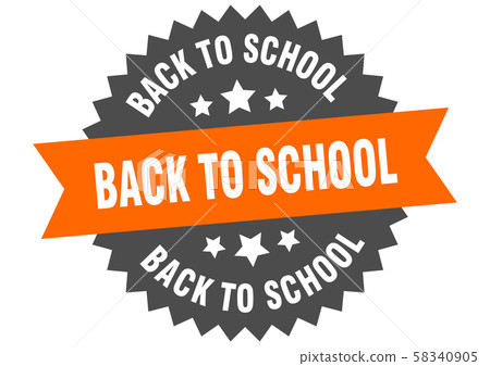back to school sign. back to school orange-black back to school sign. back to school orange-black 58340905