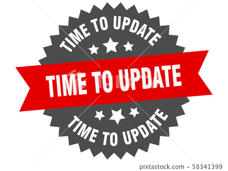 time to update sign. time to update red-black - Stock Illustration ...