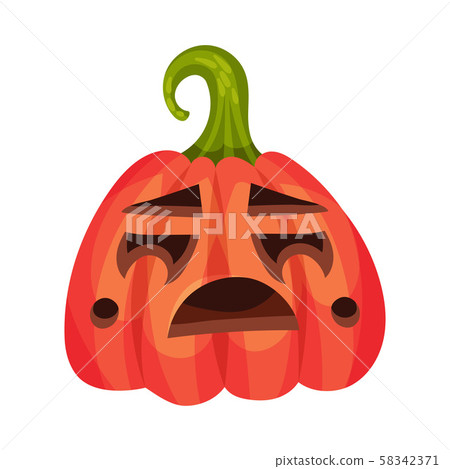 Crying on a jack lantern. Vector illustration. 58342371