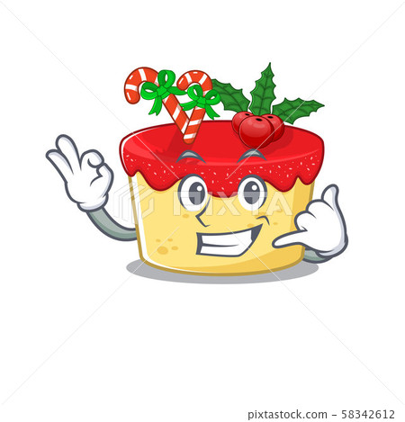 Call me christmas cookies isolated with the character Call me christmas cookies isolated with the character 58342612
