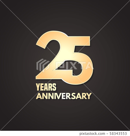 25 years anniversary vector icon, logo. Graphic design element 58343553
