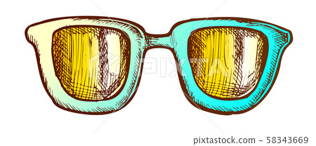 Glasses Horn-rimmed Stylish Accessory Color Vector 58343669