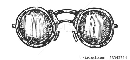 Glasses Round Form Lenses Accessory Ink Vector Glasses Round Form Lenses Accessory Ink Vector 58343714