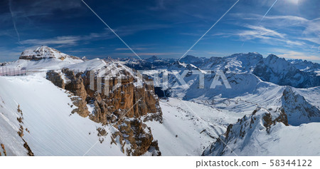 Ski resort in Dolomites, Italy 58344122