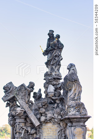 Sculptural group depicting the Virgin Mary  and 58344209