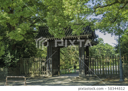 Kyoto Gyoen Gyakushi Gyomon and early summer greenery 58344812